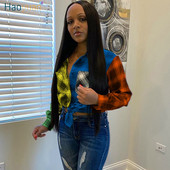 HAOYUAN Cămăși în carouri de mărime mare sexy pentru femei Îmbrăcăminte supradimensionată la modă Bluză elegantă cu mânecă lungă Topuri și bluze cu nasturi