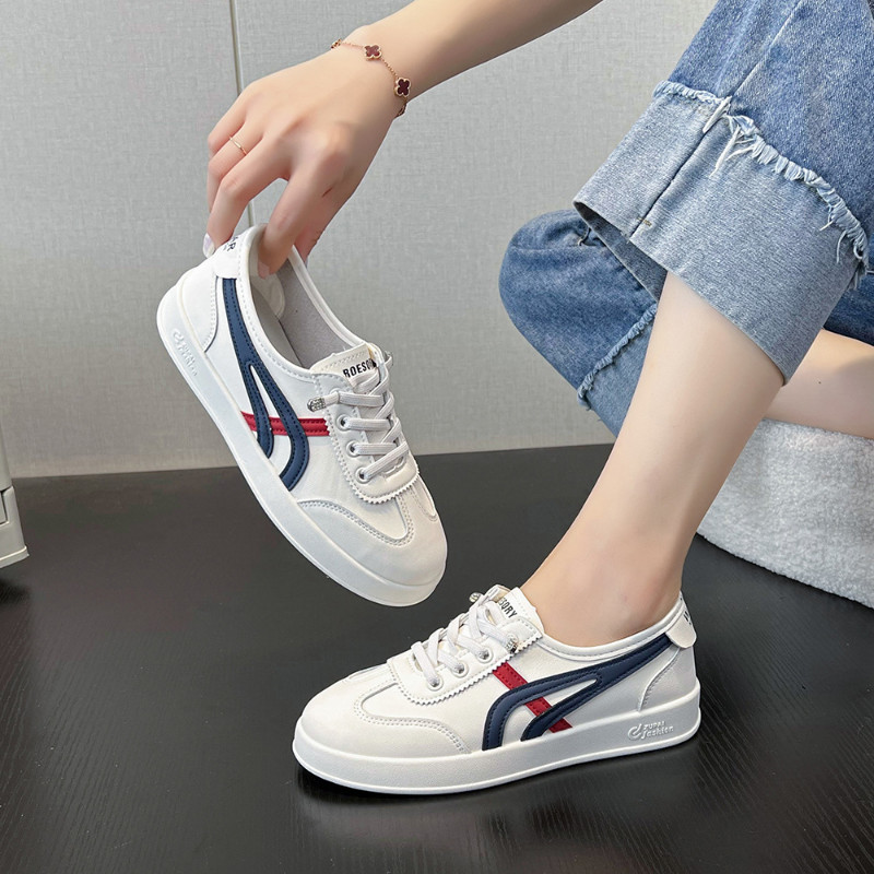 Malé biele topánky Dámske letné nové sieťované ležérne topánky Duté priedušné sieťované topánky s plochou podrážkou Tenké všestranné dámske topánky