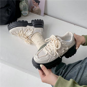 Dámske topánky vo výpredaji 2023 Vysokokvalitné dámske vulkanizované topánky Letné jesenné outdoorové turistické topánky Dámske špongiové podpätky na pevnom podpätku