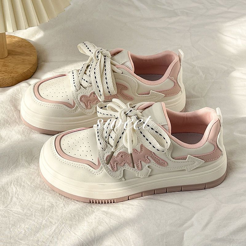 Bijele ženske tenisice Ležerne ravne cipele Vintage Vulcanize Kawaii Sportske cipele s platformom Harajuku Korejski dizajner Tenis Ženske