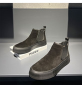 Modes zamšādas Ādas Vīriešu Ikdienas Augstas Topi Kurpes Chelsea Boots Jauneklis Darba Zābaki Zapatillas Hombre
