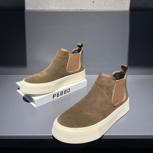 Modes zamšādas Ādas Vīriešu Ikdienas Augstas Topi Kurpes Chelsea Boots Jauneklis Darba Zābaki Zapatillas Hombre