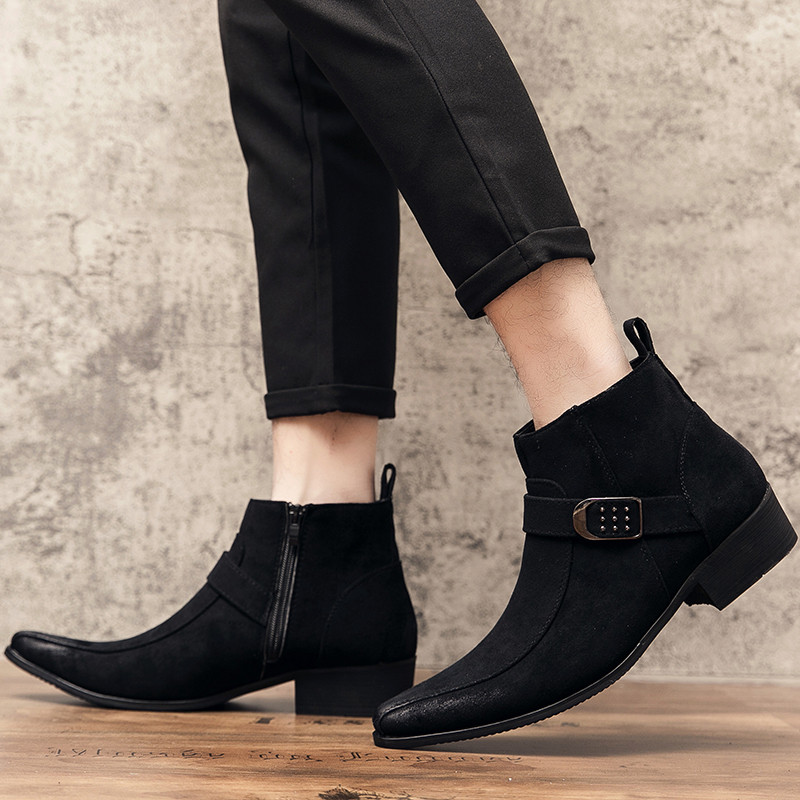 Cizme Chelsea la modă nouă Cizme maro din piele pentru bărbați Pantofi de agrement din piele intoarsa Rochie de seara Cizme casual pentru barbati Botine retro de lux