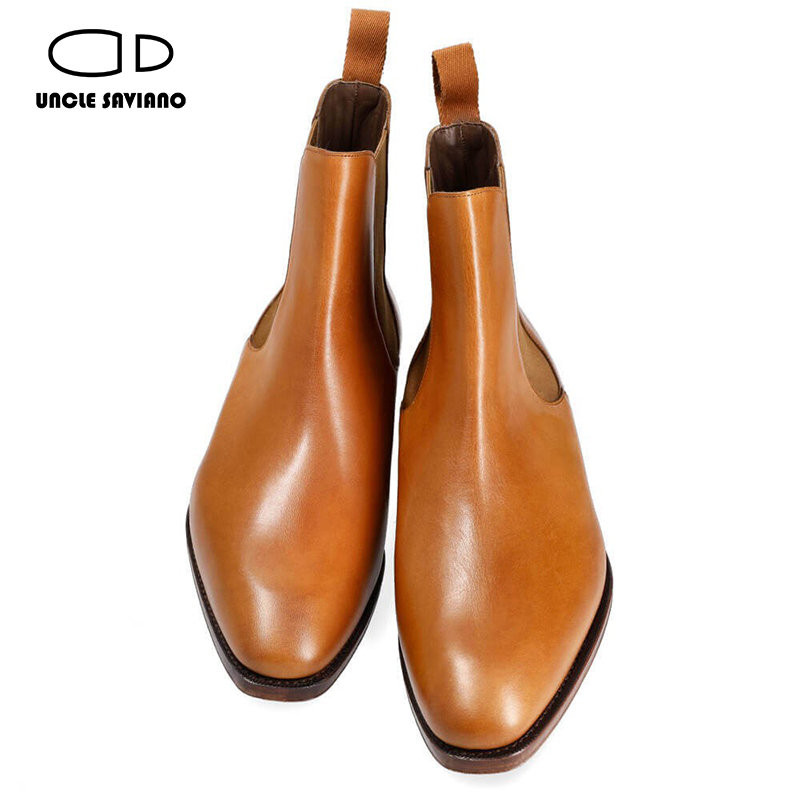 Uncle Saviano Luksuzne Chelsea muške čizme Cipele Dodajte baršunaste modne radne čizme Ručno izrađene cipele od kože Muške originalne