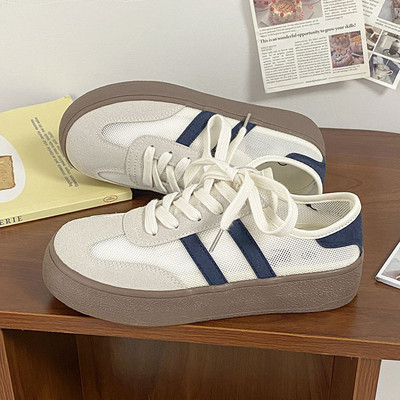 Plokštūs batai Moteriški tinkliniai kratiniai Laisvalaikiai batai Suvarstomi apvalūs pirštai Lauke Laisvalaikis sportbačiai Moteriški Zapatillas Mujer