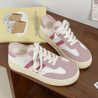 Plokštūs batai Moteriški tinkliniai kratiniai Laisvalaikiai batai Suvarstomi apvalūs pirštai Lauke Laisvalaikis sportbačiai Moteriški Zapatillas Mujer