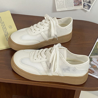 Plokštūs batai Moteriški tinkliniai kratiniai Laisvalaikiai batai Suvarstomi apvalūs pirštai Lauke Laisvalaikis sportbačiai Moteriški Zapatillas Mujer