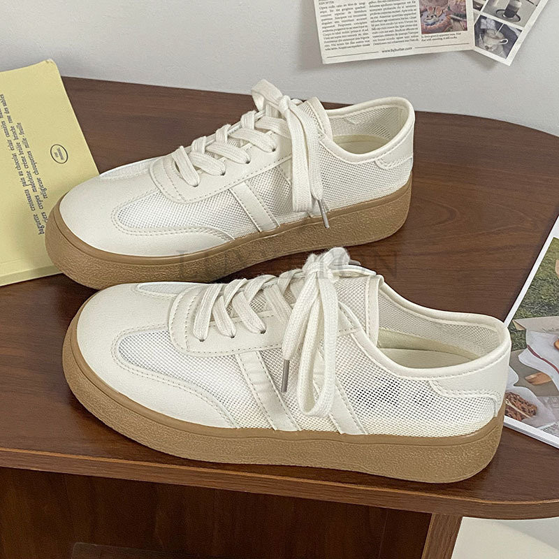 Plokštūs batai Moteriški tinkliniai kratiniai Laisvalaikiai batai Suvarstomi apvalūs pirštai Lauke Laisvalaikis sportbačiai Moteriški Zapatillas Mujer