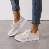 2023, de primăvară și toamnă, ocazional, pantofi vulcanizați pentru femei, respirabili, cu curele încrucișate, pantofi plati tricotati, ușoare, de culoare solidă, tocuri înalte