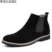 Cizme chelsea clasice pentru bărbați Cizme italiene pentru bărbați Pantofi casual Cizme pentru bărbați Pantofi din piele intoarsa pentru barbati Zapatillas Hombre Chaussure Homme