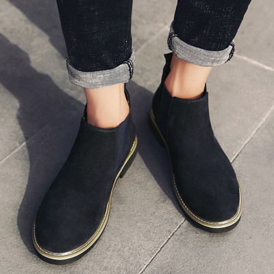 Cizme chelsea clasice pentru bărbați Cizme italiene pentru bărbați Pantofi casual Cizme pentru bărbați Pantofi din piele intoarsa pentru barbati Zapatillas Hombre Chaussure Homme