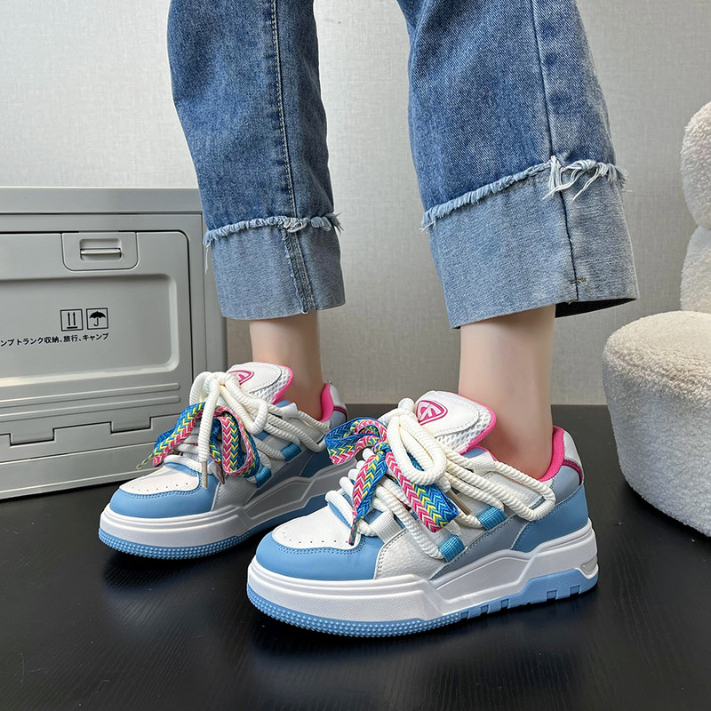 Jaunas sieviešu vulkanizētas kurpes Ikdienas kedas Sieviešu šņorējamas plakanas kurpes Sporta Sieviešu Pavasara Rudens Sporta Kurpes Platformas Kurpes