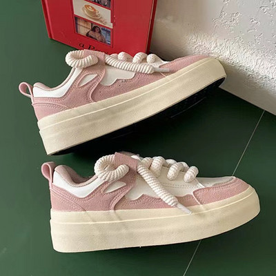 Noua platformă de modă pantofi de damă drăguți pentru studenți în timpul liber pantofi albi mici, plimbare în aer liber, skateboard, pantofi sport plat pentru femei