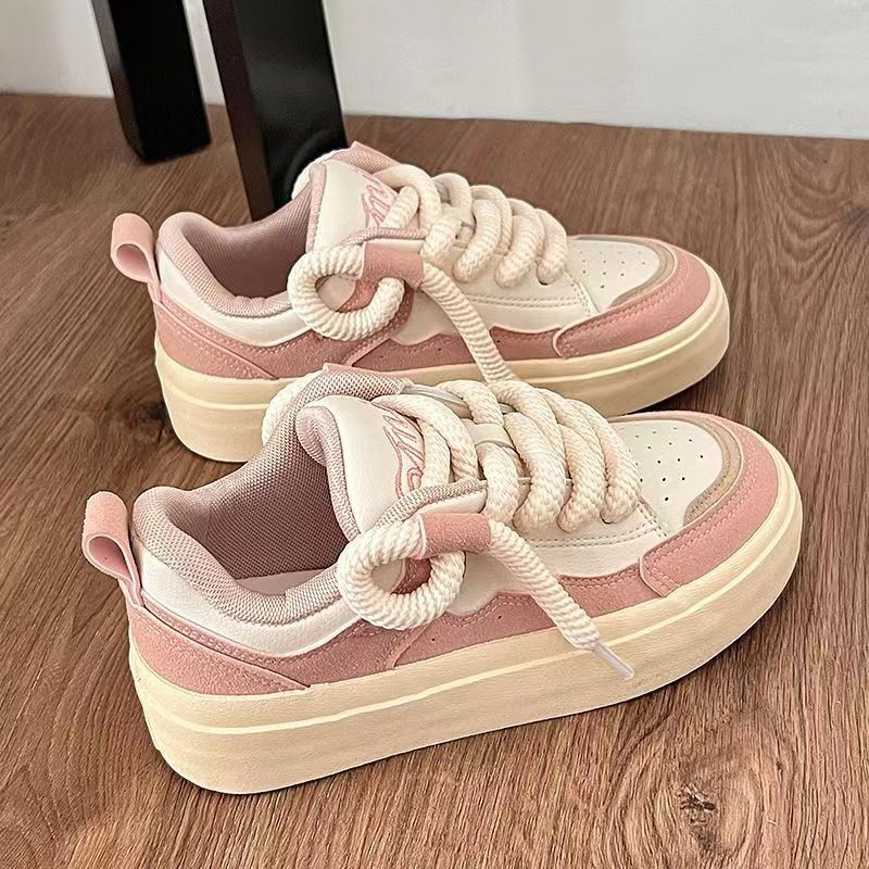 Noua platformă de modă pantofi de damă drăguți pentru studenți în timpul liber pantofi albi mici, plimbare în aer liber, skateboard, pantofi sport plat pentru femei