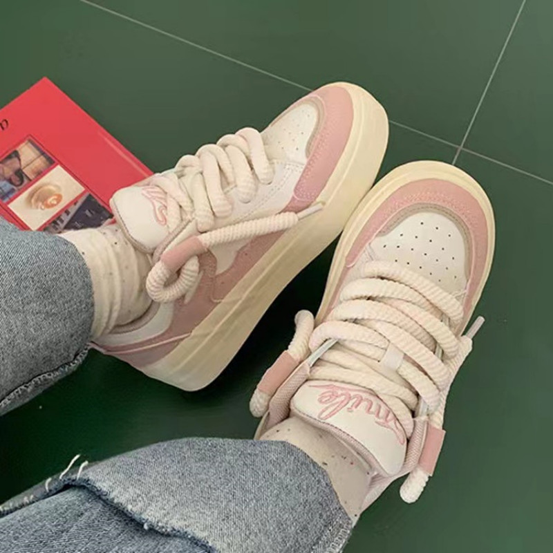 Noua platformă de modă pantofi de damă drăguți pentru studenți în timpul liber pantofi albi mici, plimbare în aer liber, skateboard, pantofi sport plat pentru femei