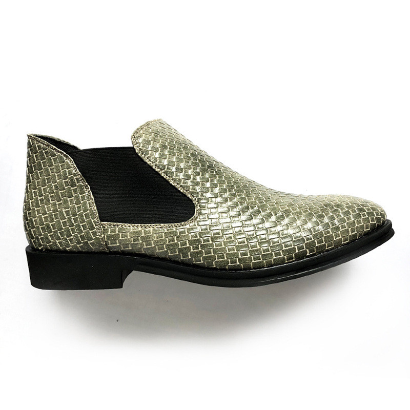 Weave Ανδρικές μπότες Chelsea ρετρό μποτάκι αστραγάλου για άντρες Casual ελαστικά δερμάτινα ανδρικά παπούτσια Νέα φθινοπωρινά Αντρικά επίσημα παπούτσια Plus Size 48