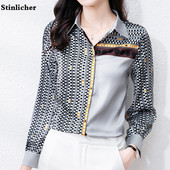 Cămașă de mătase bluză de damă elegantă cu mâneci lungi cămașă din satin cu buline cămașă de lucru pentru femei de birou primăvară toamnă topuri de înaltă calitate