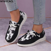 2023 Pantofi din pânză cu imprimeu de vaci FEMEI Jos cu imprimeu animal pentru femei Casual Pantofi vulcanizați Moda Streetwear Mujer Pantofi de skateboard 43