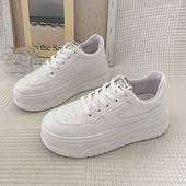 Modes Apavi ar biezu zoli, krusteniski šņorējami, šņorējami, neslīdoši sieviešu ikdienas apavi vasaras sievietēm, balti sieviešu apavi ar biezu zoli