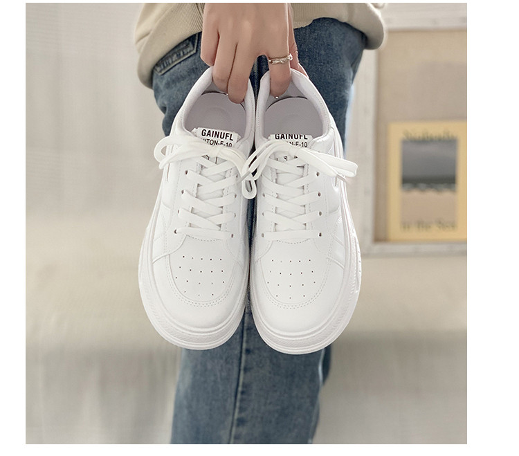 Modes Apavi ar biezu zoli, krusteniski šņorējami, šņorējami, neslīdoši sieviešu ikdienas apavi vasaras sievietēm, balti sieviešu apavi ar biezu zoli