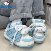 Pantofi cu șireturi Sanrio Cinnamoroll Kuromi pentru femei Y2k Pantofi de skateboard la modă drăguț, pantofi de tendințe sportive din desene animate pentru elevi