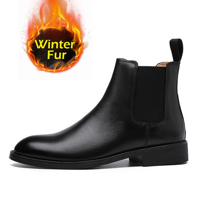 Misalwa Primăvară/ Iarnă Cizme Chelsea Elegante Piele Bărbați Cuplu Pantofi Mărimea 35 47 Rochie Slip-on Cizme Formale Model Prezentare de modă