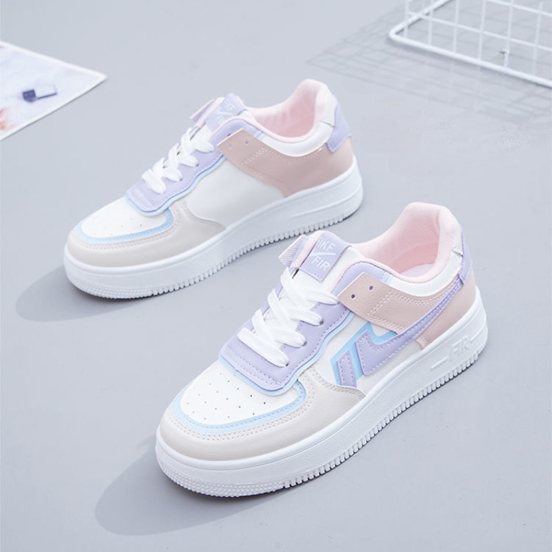 Μόδα καλοκαιριού και φθινοπώρου 2024 Νέα περιστασιακά και άνετα αθλητικά παπούτσια που ταιριάζουν σε χρώμα με στρογγυλά δάχτυλα με παχύ κάτω μέρος αναπνέοντα αθλητικά παπούτσια