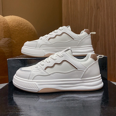 2023, nove modne cipele s debelim potplatom, križne cipele na vezanje, neklizajuće, ženske cipele za slobodno vrijeme, jesenske ženske cipele, bijele ženske cipele