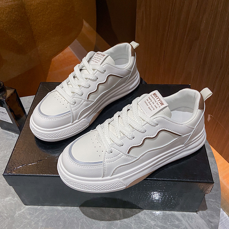 2023, nove modne cipele s debelim potplatom, križne cipele na vezanje, neklizajuće, ženske cipele za slobodno vrijeme, jesenske ženske cipele, bijele ženske cipele