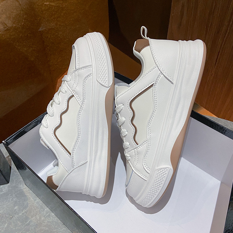 2023, nove modne cipele s debelim potplatom, križne cipele na vezanje, neklizajuće, ženske cipele za slobodno vrijeme, jesenske ženske cipele, bijele ženske cipele