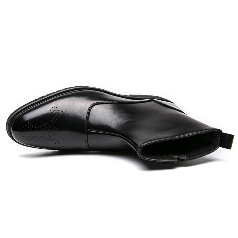 Brogue Chelsea zābaki Vīriešu kleita zābaki starp ikru zābaki Biznesa formāli puszābaki Antumn Bota Masculina šķeltas ādas apavi