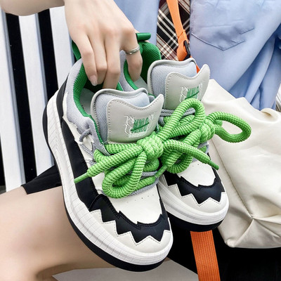 Rudens sporta apavi sievietēm korejiešu stila apdrukāti skriešanas futbola apavi Pretslīdoši pavasara rudens sieviešu ikdienas apavi