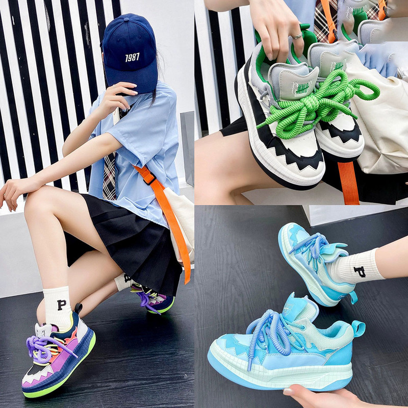 Rudens sporta apavi sievietēm korejiešu stila apdrukāti skriešanas futbola apavi Pretslīdoši pavasara rudens sieviešu ikdienas apavi