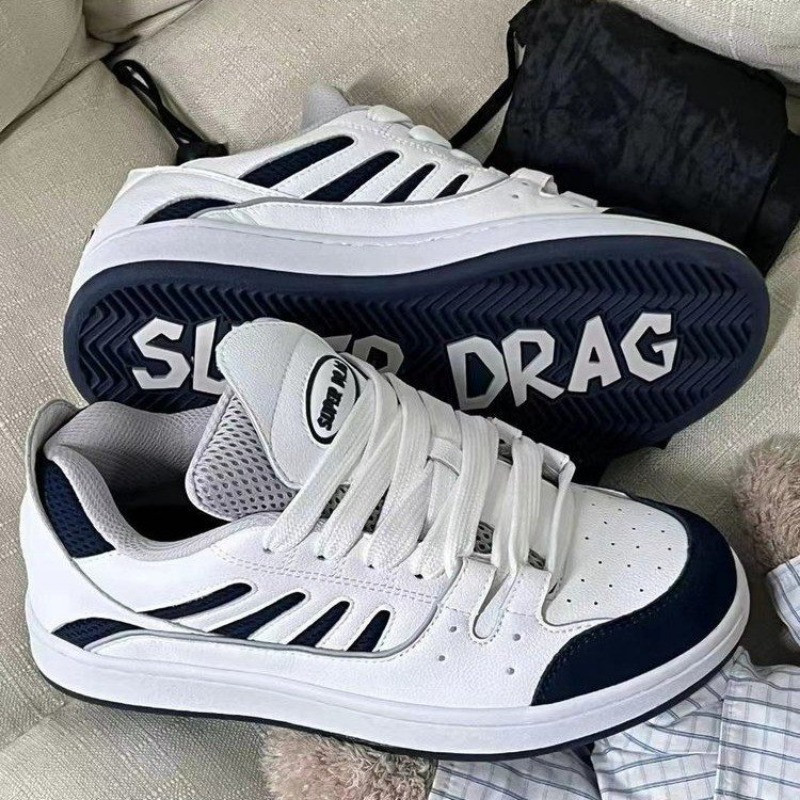 Γυναικεία παπούτσια μάρκας μόδας Πλατφόρμα ταιριάσματος χρώματος Γυναικεία αθλητικά παπούτσια Στρογγυλή κεφαλή με κορδόνια Casual αθλητικά γυναικεία παπούτσια σανίδας