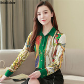 2022 Fashion Chain Σατέν Μεταξωτό Πουκάμισο Γυναικείες Μπλούζες Άνοιξη Φθινοπωρινό μακρυμάνικο All-Match Βασικό πουκάμισο για πάρτι Γυναικεία μπλουζάκια Ρούχα