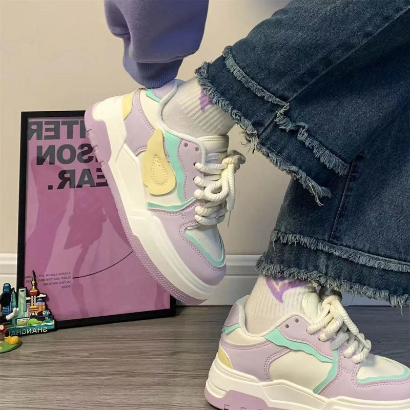 Jesen 2023. Nove ženske debele potplate Povećajte slobodno vrijeme Studentske sportske modne cipele s različitim bojama