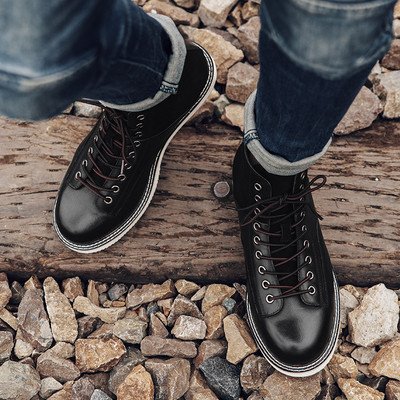 Jesen Zima Gležnjače Muške Čizme od kože Punk kratke čizme Muške cipele