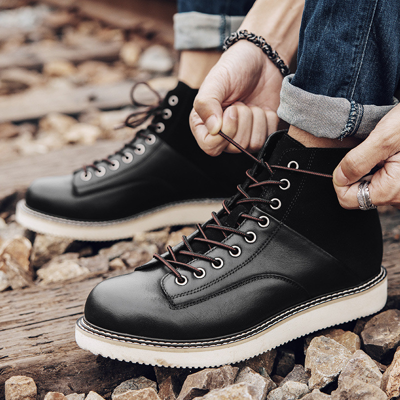 Jesen Zima Gležnjače Muške Čizme od kože Punk kratke čizme Muške cipele