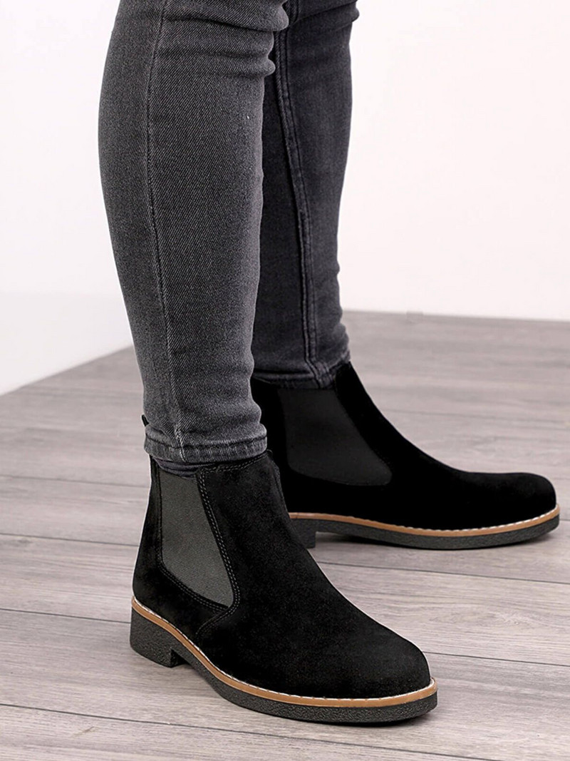 Μπότες Chelsea Unisex Ορθοπεδικοί πάτοι Θερμές μαλακές χειμερινές μικροΐνες και σουέτ εξωτερικά, κρύα ανθεκτική επένδυση fleece εσωτερικά