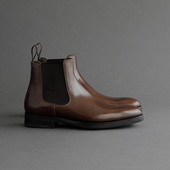 Σκούρο καφέ Μόδα Χειροποίητα Δερμάτινα Ανδρικά επαγγελματικά Μπότες Χαμηλό Τακούνι Μόδα Casual Party Μπότες καθημερινού φόρεμα Ανδρικές μπότες