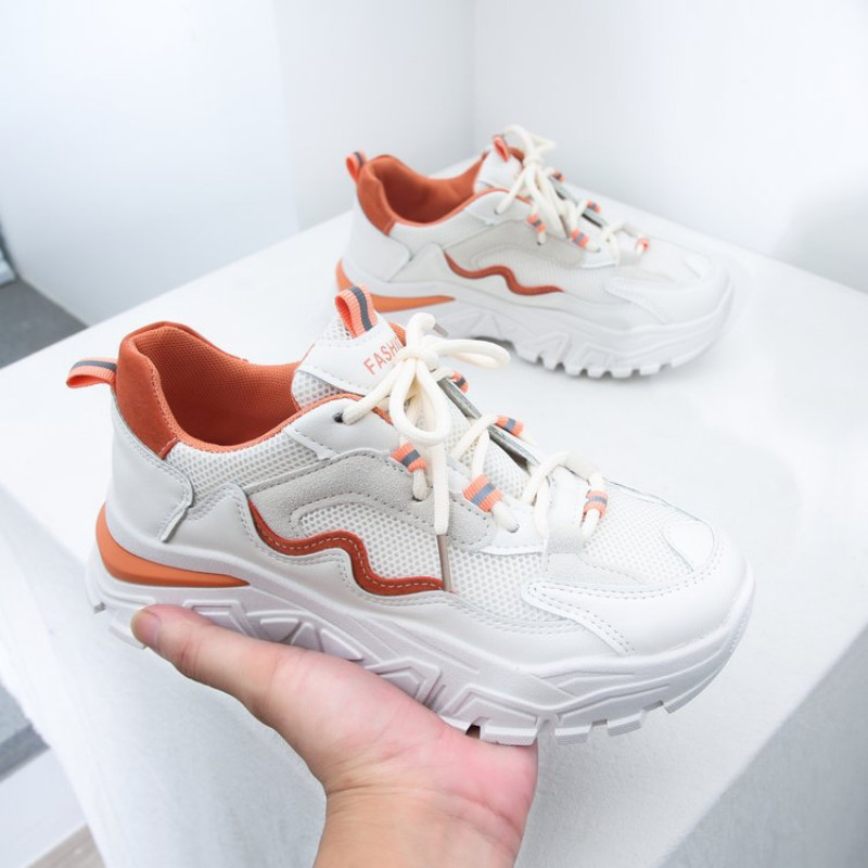 Sportske cipele Jesenske ženske cipele 2023. Nove cipele za ležerno trčanje u korejskoj verziji Kožne male bijele cipele Stare cipele