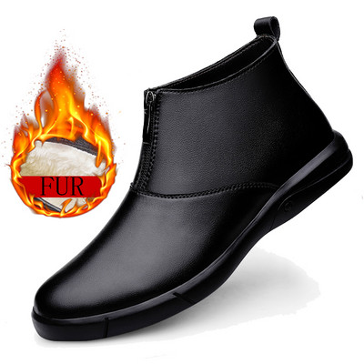 Νέες χειμερινές μπότες Chelsea Ανδρικές μπότες Plus Velvet Business Μπότες Χοντρή σόλα Υψηλής ποιότητας Μποτάκια Χιονιού