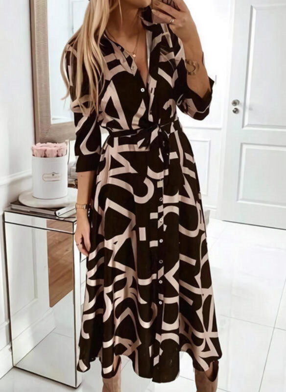 Haljine za žene 2023. Prom dugih rukava Elegantes Proljeće Jesen Party Večernja haljina Modna odjeća s printom Vestidos Para Mujer