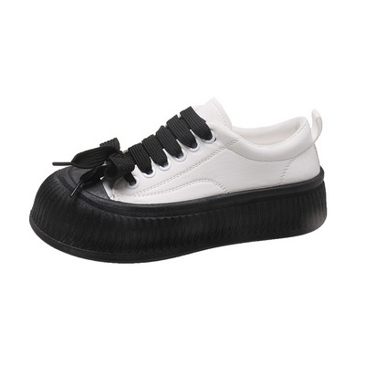 Pantofi Mici Albi Femei Toamna 2023 Piele Nouă Pantofi Fursecuri Cu Talpă groasă Studenți Pantofi Urâți Drăguți Pantofi Ocazional