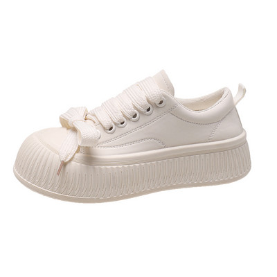 Pantofi Mici Albi Femei Toamna 2023 Piele Nouă Pantofi Fursecuri Cu Talpă groasă Studenți Pantofi Urâți Drăguți Pantofi Ocazional