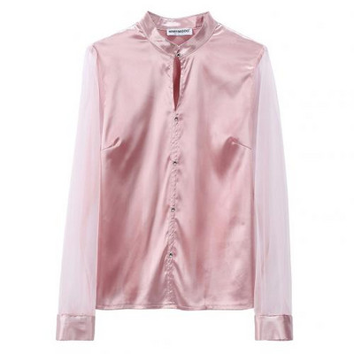 Γυναικείο επαγγελματικό μακρυμάνικο πουκάμισο απομίμηση μεταξωτό μακρυμάνικο με κουμπί πουκάμισο πουκάμισο εργασίας Μπλούζα γραφείου