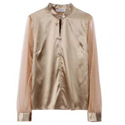 Γυναικείο επαγγελματικό μακρυμάνικο πουκάμισο απομίμηση μεταξωτό μακρυμάνικο με κουμπί πουκάμισο πουκάμισο εργασίας Μπλούζα γραφείου