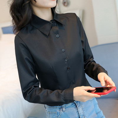 Blusas Sieviešu šifona topi un blūzes Biroja sieviešu blūze ar garām piedurknēm krekli sieviešu blūzes liela izmēra topi Ikdienas krekls sievietēm