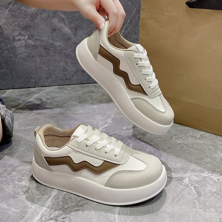 2023, pantofi plat cu șireturi, pentru femei, de înaltă calitate, cu cap rotund, de vânzare la cald, cu talpă groasă, pantofi colorați de plimbare pentru femei