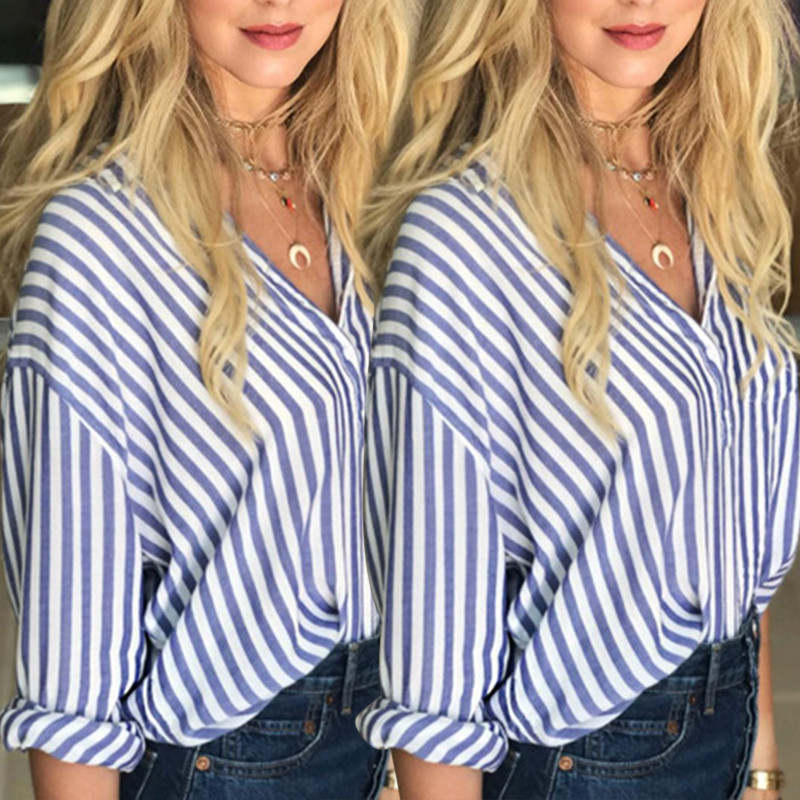 Nova ženska prugasta košulja dugih rukava Ženska široka ležerna majica za zabavu, bluza
